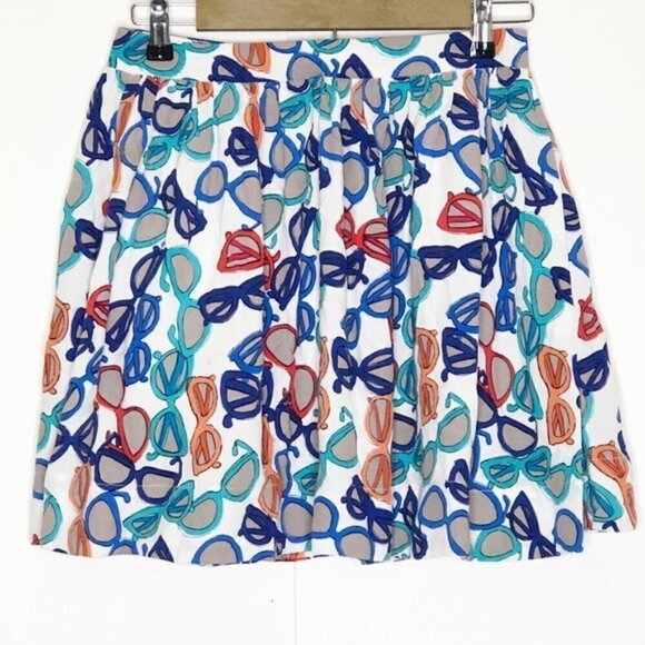 Kate Spade Sunglass Print Pleated Skirt - Picture 1 of 5